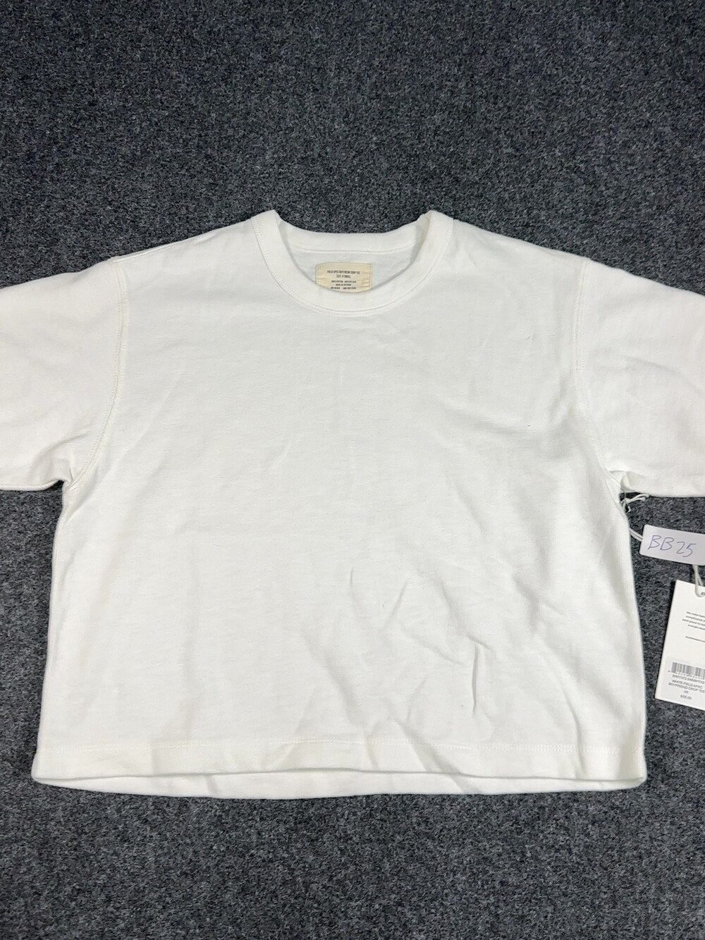 Buck Mason Womens Field-Spec Boyfriend Crop Tee White Sz XSmall MSRP $55 [BB25]